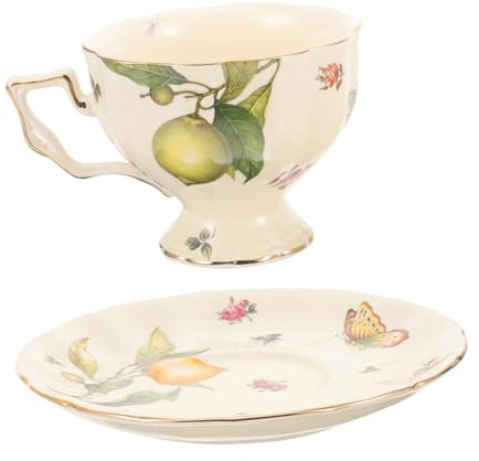 IWOWHERO Tazas De Café Taza Leche De Capuchino De Cerámica Con Platillo Para Fiesta De Té Para Infusiones