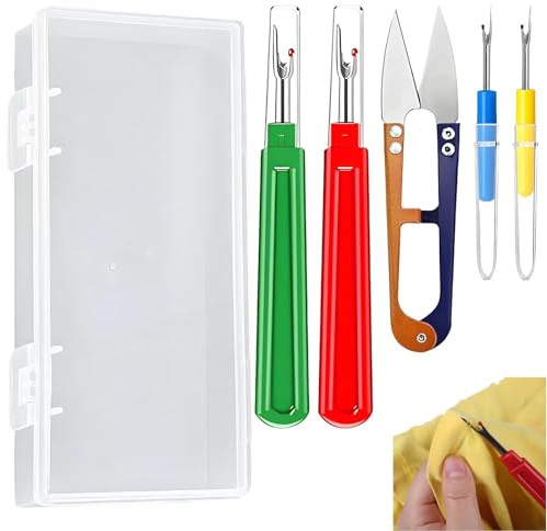 4 Stück Nahttrenner Set, Nähen Nahttrenner Kit für Näharbeiten Inklusive Präzisions Trimmschere zum Auftrennen mit Trimmschere.