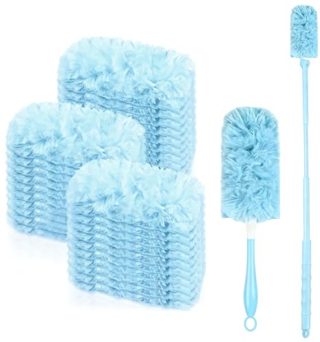 Homshsjhkis 32 Stück Staubmagnet Kompatibel für Swiffer Staubwischer, Einweg Magnet Staubwedel, 360° für Staubwedel Teleskop Staubmagnet Nachfüllpack für Tierhaare Staub Schmutz