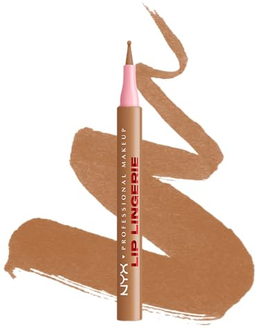 NYX Professional Makeup Lip Lingerie Lip Liner Stain, Pennarello Labbra a Lunga Durata, No-Transfer, Applicazione Facile e Precisa, Punta a Sfera in Feltro, Shade: Tease U La, 1 ml | Tenuta 12 ore senza sbavature, resiste ai trasferimenti e acqua, formula vegana, applicatore a sfera di precisione