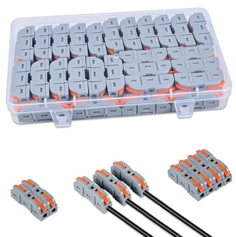 50 connettori per cavi, morsettiera 1 in 1 con leva, facile installazione, connettori elettrici, morsetti per conduttori da 0,08 a 4 mm², adatti per progetti di cablaggio.