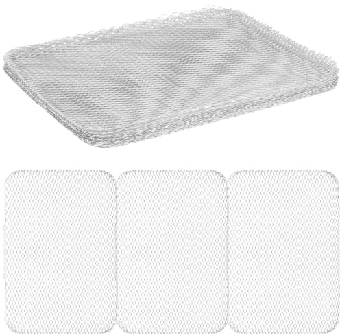 YARNOW 10 Pezzi Tappetini Griglia Barbecue Usa e Getta in Rete Alluminio Antiaderente per Carne Verdure Pesce per Picnic e Campeggio Outdoor
