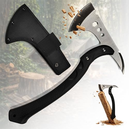 Survival Axt - Outdoor Camping Axt Mit Spitze, Holzspalten Mit Scheide, Bushcraft Beil Für Abenteuer - Geschenk Für Männer