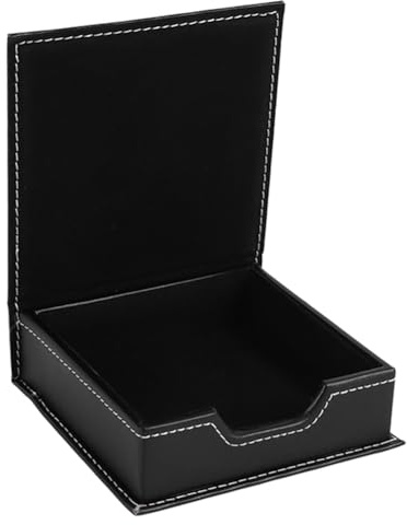 Zolynx Caja de Notas de Sintético, Organizador de Accesorios de Escritorio, Tarjetero, Porta Notas, Caja para Guardar Notas Adhesivas, Útiles Escolares de Oficina. A