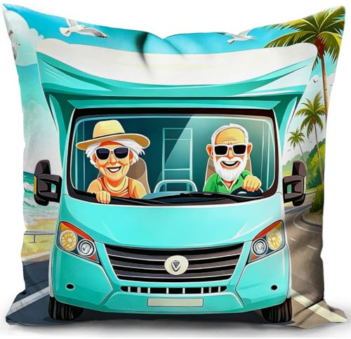 KUNQIAN Campervan Accessories UK Motorhome Caravan Gadgets Decor Cushion Cover Camping Pillow Holiday Decorations Camper Sofa 18x18(45x45cm)