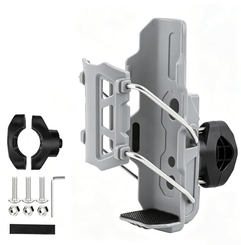 CHUANFU Porte Bidon de Vélo Universel Rotation 360 Degrés avec Installation | Porte Gourde Velo Egalement Structure de Serrage Automatique, Support Gourde , pour Vélos et Motos, Gris