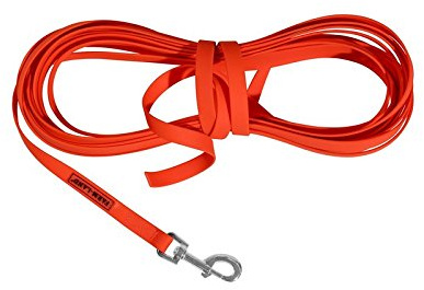 Farm-Land Schleppleine Flach Hundeleine 10 m Signalorange PVC für Hunde Training