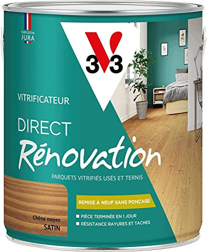 V33 Vitrificateur parquets, Direct Rénovation, Chêne moyen Satin, 2,5L