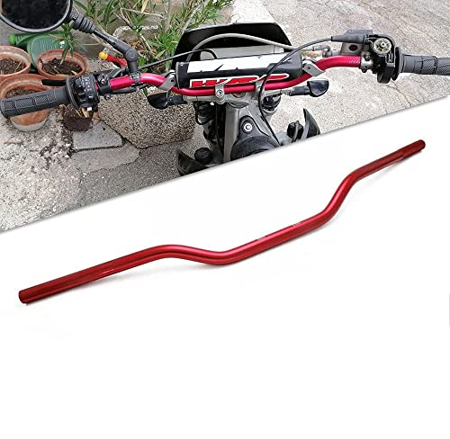 Manubrio Moto 22mm,Manubri Piega Bassa 7/8 Universale für SX EXC CRF YZF KXF KLX RMZ DRZ Pit Bike Dirt Bike ATV Quad Motocross-Rosso