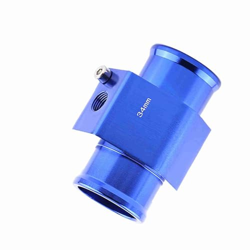 Keenso Auto Wassertemperatur Adapter, Universal Auto 26-40mm 3 Wege Wassertemperaturanzeiger Verbindungsrohr Wassertemperatur Sensor Adapter mit Edelstahlklemmen (34MM)