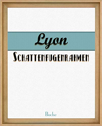 Homedeco-24 Lyon Schattenfugenrahmen 70x80 cm in Buche Dekor ohne Verglasung ideal für Canvas Leinwand Bilder Farbwahl