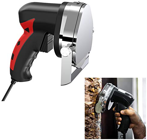 MSQL Cortador de Kebab Cortador de Keba Turco, Cortador de Cuchillo Keba Eléctrico, Velocidad y Espesor Ajustable, para Cordero, Cerdo, Pollo