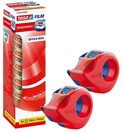 tesa transparent, Office-Box 10m x 19mm (+ 2 Handabroller Mini)