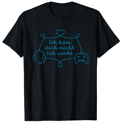 Gamer Gamepad heartbeat Ich Höre Dich Nicht Ich Zocke Gaming T-Shirt