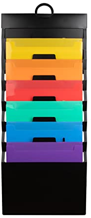 Hängeorganizer Ordner, Zeitschriften Wandhalter mit 6 Taschen, Chart Ordnungsmappe zum Aufhängen, Organisation für Büro Bill Einreichung, Schule Schüler Papiere