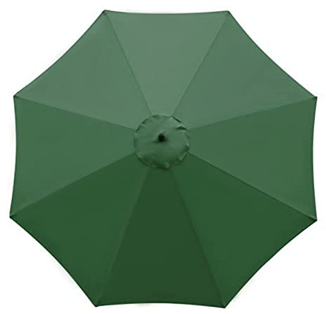 Ersatzdach für Terrassenschirm, 3 m, groß, 8 Rippen, Schirmabdeckung, Überdachung, Outdoor, Tisch, Markt, Regenschirm, Oberteil, Ersatz für Hof, Garten, Strand, Pool, Deck (nur Baldachin), grün, 3M UK