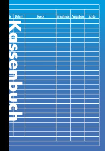 Kassenbuch - Einfach Blau: 110 Seiten | DIN A5 | Einnahmen-Ausgaben Buch ( Softcover )