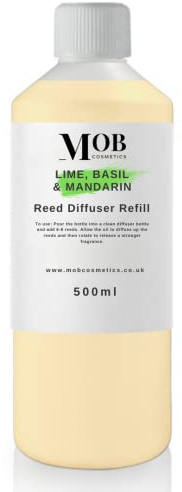 Moments of Bliss Cosmetics 500ml Designer & Fine Fragrance Reed Diffuser Oil Refill - Highly Concentrated - Made to Order! (Lime Basil and Mandarin)