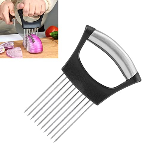 Soporte de Ceboll, Rebanador de Cebolla, Agujas de Cebolla, Adecuado para Cortar Carne, Verduras, Frutas, etc., Utensilios de Cocina de Acero Inoxidable