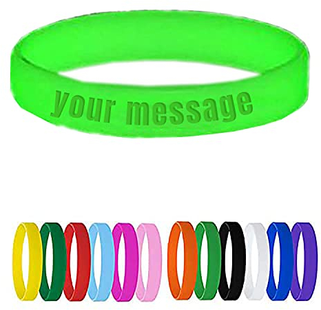 Personalisierte Silikon-Armbänder mit Textnachricht, individuelle Gummi-Armbänder, individuelle Gummiband-Armbänder für Veranstaltungen, Motivation, Spendenaktionen, nachtleuchtende