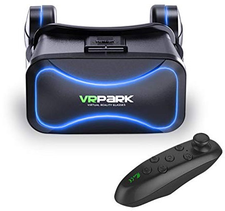 Jomewory Cuffie VR con telecomando, occhiali VR per bambini, occhiali per realtà virtuale per giochi VR e film , sistema di cura degli occhi per smartphone e telefoni