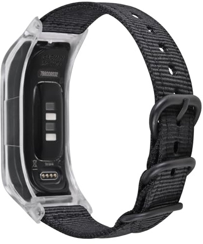 C2D JOY flätad nylonrem kompatibel med vivosmart 5 aktivitetsmätare ersättningsarmband med transparent fodral medium, Medium, Nylon, Agat