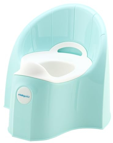 baby-walz Töpfchen Deluxe aqua blue - Babytopf WC/Klo - Toiletten Training - Made in Italy- Pflegeleicht- integrierter Spritzschutz - ergonomisch geformt