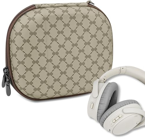 Geekria NOVA Headphones Case for On-Ear Headphones, Replacement Hard Shell Travel Carrying Bag with Cable Storage, Compatible with JBL Tune 510BT, Skullcandy Riff 2 Headsets (Brown Pattern)