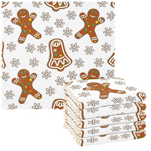 FRODOTGV Geschirrtuch mit Weihnachtsmotiv und Glocke, Mikrofaser, Frottee, Baumwolle, Küchentücher für