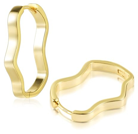 ALEXCRAFT 14K Vergoldet Silber 925 Post Creolen Kleine Huggie Herz Ohrringe | Silber 925 Ohrringe Creolen Kleine Schlaf Knorpel Huggie Kreolen Herz Stern Blume Geometrische Ohrringe Damen Herren Mädchen