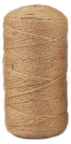 300m×2mm Spago corda di iuta, spago per decorazioni, realizzata in fibra naturale, la sua resistenza allo strappo la rende ideale per la decorazione del giardino e l'imballaggio decorativo