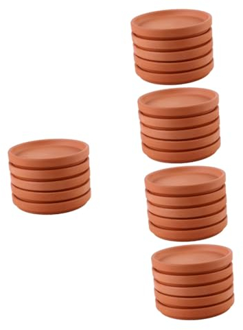 INOOMP 25pièces Saucers Terre Cuite pour Pots De Fleurs Plateaux De Drainage Élégants Et Pratiques pour Intérieur Et Extérieur Design Chic Et Fonctionnel
