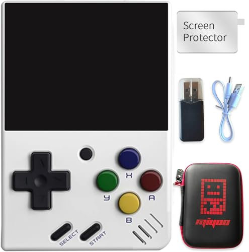 Miyoo Mini V4 Retro Game Console,Portable Handheld Video Game Console ，2.8 inch IPS Screen 750x560 Resolution Screen with 64GB Card 7000+ Games, Linux System (White, 64G)