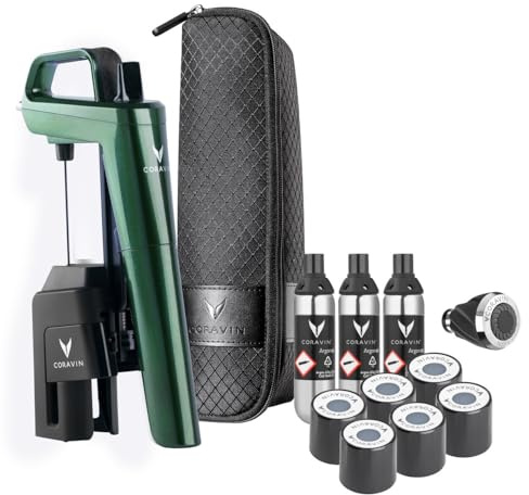 Coravin - Timeless Six+ Système de Préservation du Vin | Facile à Utiliser, Protège le Vin de l’Oxydation Pendant Plus de 2 Ans| Aérateur & Housse de Voyage Inclus, Édition Limitée Verte 2024