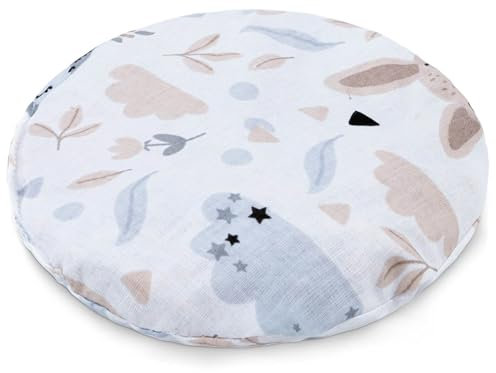 Almohada de huesos de cereza almohada térmica para bebé almohada de grano para microondas almohada pequeña de huesos de cereza para calor y frío Ø 16 cm algodón rosaBúho