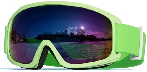 rayavala Ski Goggles for Kids 6-14 Boys Girls Youth Snowboard Snow, Anti Fog Over Glasses OTG Snowboarding Skiing Goggles Kids 10-12