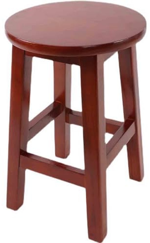 Petite table basse ronde en bois massif portable et design simple pour chambre à coucher Marron noyer 30 x 40 cm