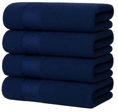 Hieftan Cotton Hand Towels, Pack of 4 (50x80 cm) 100% Soft Highly Absorbent Bath Guest Towels for Bathroom Spa Hotel Gym Kitchen & Yoga