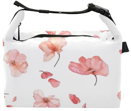 Lunchboxen mit Griffen, Cartoon-Begonie, Weiß, für Jungen, Kühltasche für Outdoor, Camping, Cartoon-Begonie, weiß, one size