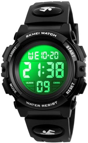 Alienwork Kids Digital Kinderuhr Jungen Mädchen Wasserdicht 5 ATM Sportlich