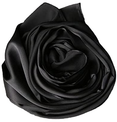UK_Stone Halstuch Herren 100% Seide Schal Einfarbe Seidenschal Herrenschal (Schwarz)
