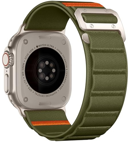 Bandletic Sportarmband för Apple Watch, brett mjukt, robust loop-armband med G-krok, Ultra/Ultra 2 49 mm, Series 10 46 mm, 45 mm (9/8/7), 44 mm (SE2/SE/6/5/4), 42 mm (3/2/1), för män och kvinnor