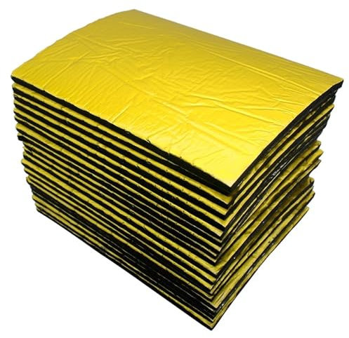 Tapis Isolation Lot 10 Tapis D'isolation Phonique pour Capot Voiture Épaisseur 5 Mm 25 Cm X 18 Cm pour Voitures Camions Isolation Phonique Thermique(10pcs Silvery)