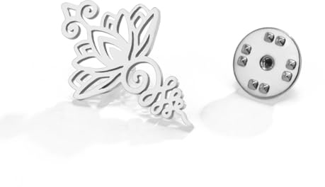 Dreamtimes Broche Flor de Loto Acero Inoxidable Unalome Símbolo Amuleto Broche Joyería Espiritual para Yoga Meditación Mujeres Hombres Elegante Alfiler de Solapa (Plata)