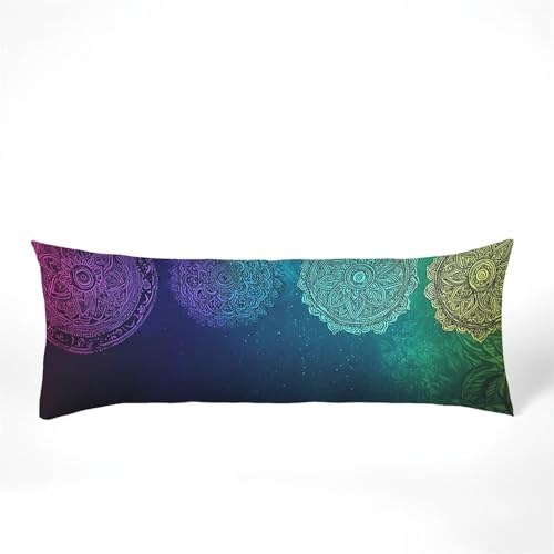 Seitenschläferkissen Bezug 40 x 145, Traum Kissenbezug 40x145 Kissen seitenschläfer Mandala Muster Samt Verbessern Sie Schlafqualität Pillow Case, Doppelseitig Drucken für Sofa Schlafzimmer, Model58