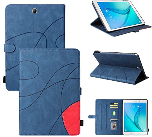 Resa med surfplatta Pu Läder Smart Tablet Väska, Fällbart Standfodral, Automatisk Sleep/Wake Function Tablet Väska till Samsung Galaxy Tab En 9,7 (SM-T550, SM-P550) Surfplatta skydd(Blu)