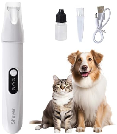 Tondeuse à Poils Pour Chiens et Chats, Tondeuse pour Chat Rasoir Avec Lumière LED, Coupe-Patte Professionnel, Silencieuse pour chien, Pour Poils, Griffes, Oreilles et Visage