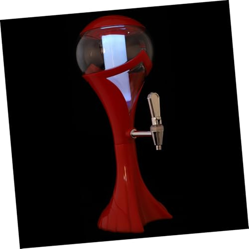 POPETPOP Dispensador De Bebidas Torre De Bares 1,5l Plástico Rojo Iluminado Grifo para Fiestas Hogar Bar