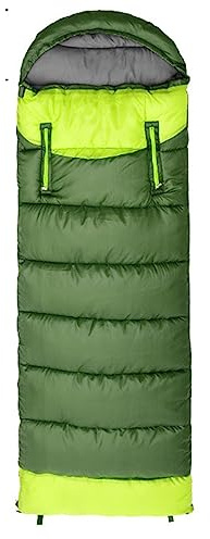 Sacs de Couchage pour Adultes, Sac de Couchage pour Temps Froid, Sac de Couchage de Camping, équipement de Camping Portable pour Voyager, Sacs de Couchage d'hiver avec Ports de (Vert L)