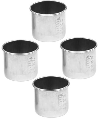BESPORTBLE Misurino per Uso Domestico in Acciaio Inox 304 da 40 Ml, Bicchiere Multiuso per Medicinali Resistente alla Corrosione, Set da 4 Pezzi per Dosaggio Preciso di Liquidi e Pillole